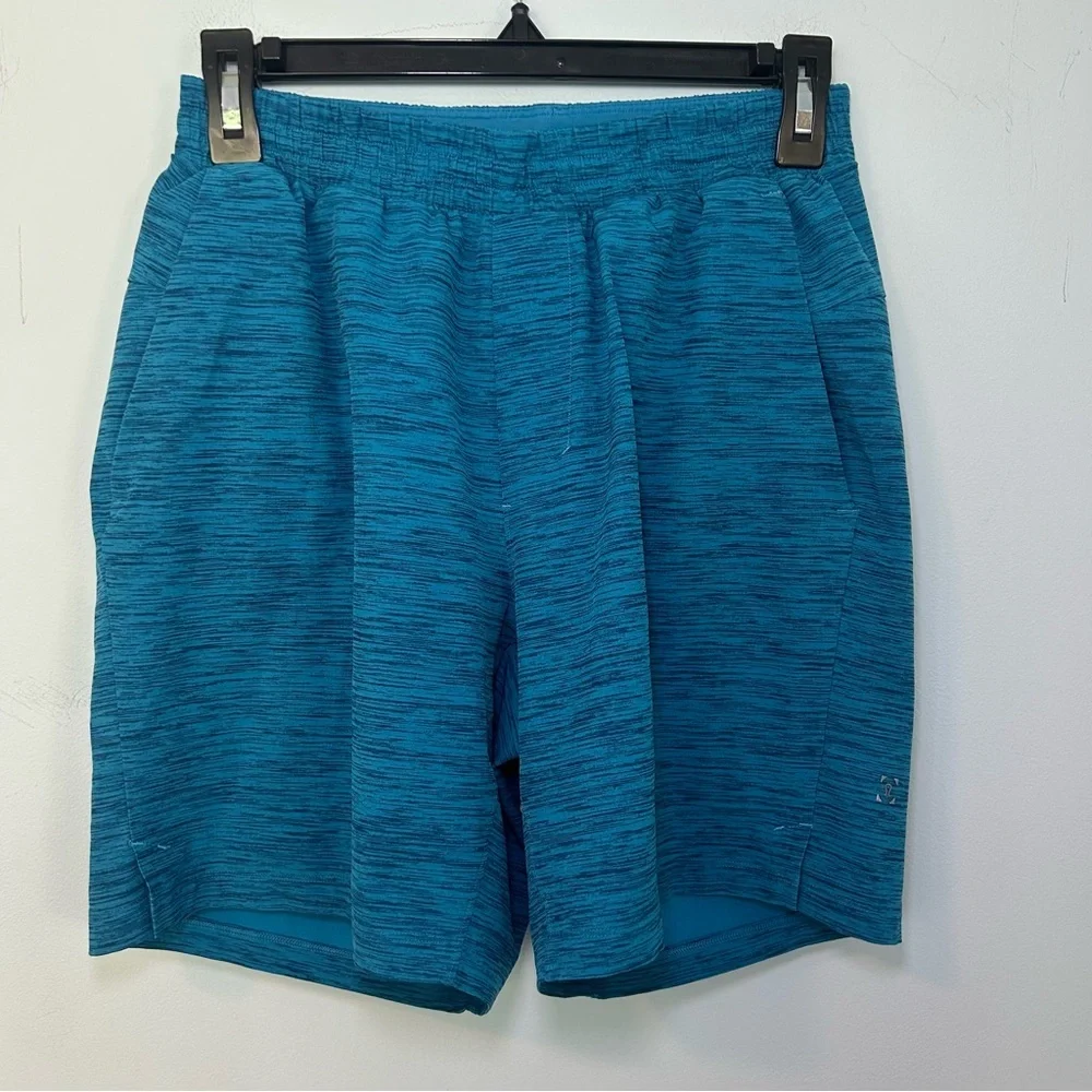 Lululemon Blue Channel Crossing Slim-Fit Mid-Length Melange Swim Shorts Sz Small